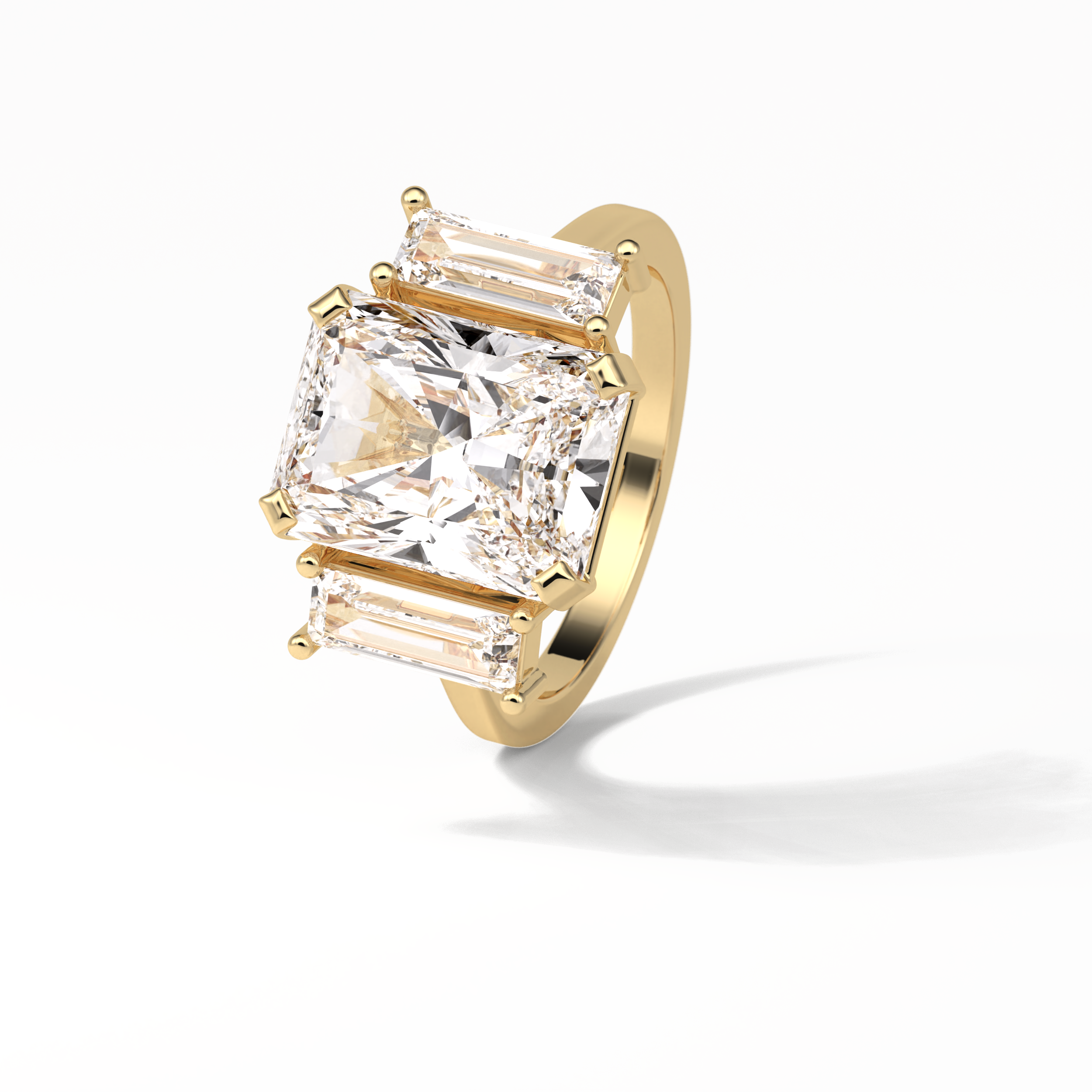 6.2 CT Radiant Cut Three Stones Style Moissanite Engagement Ring 17