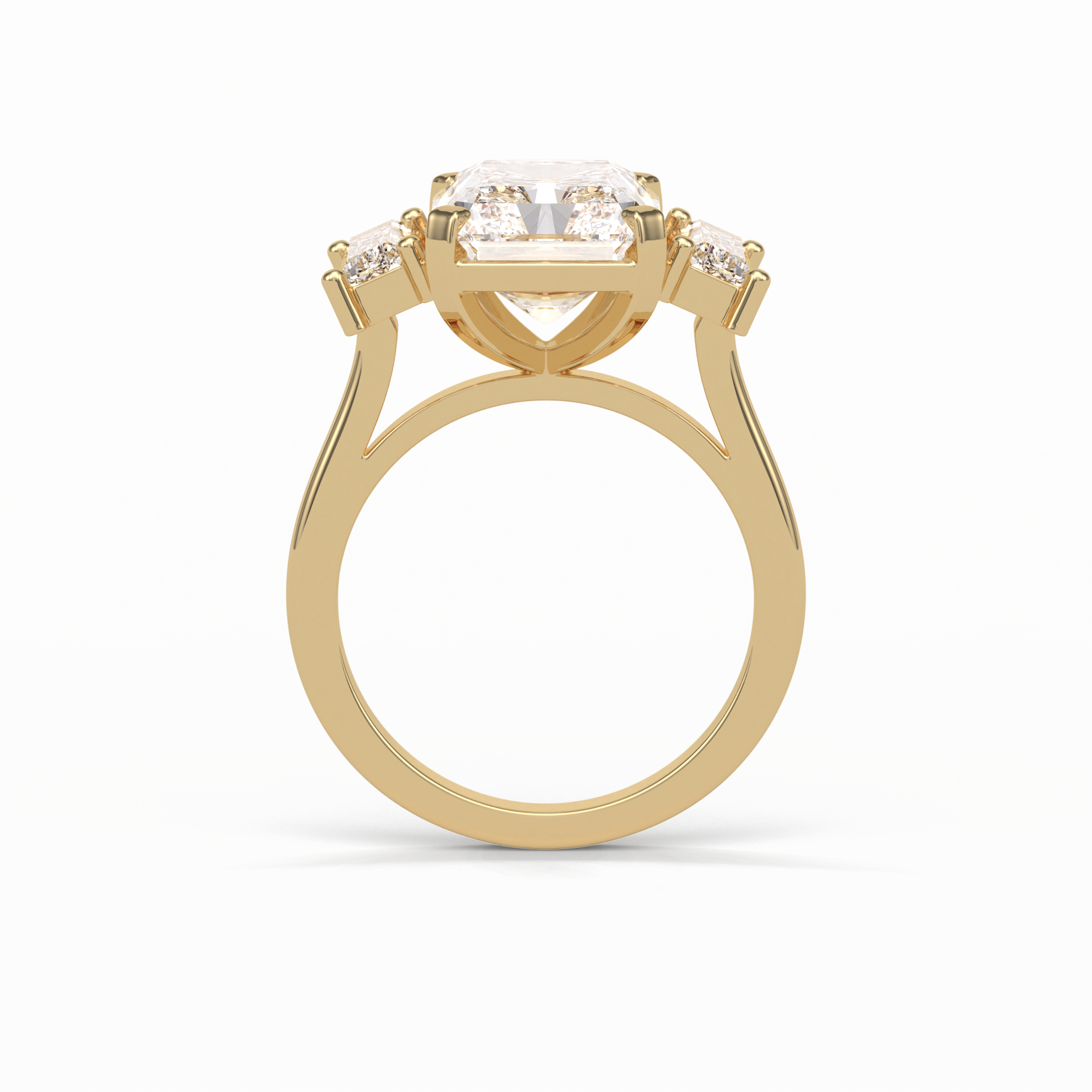 6.2 CT Radiant Cut Three Stones Style Moissanite Engagement Ring 18