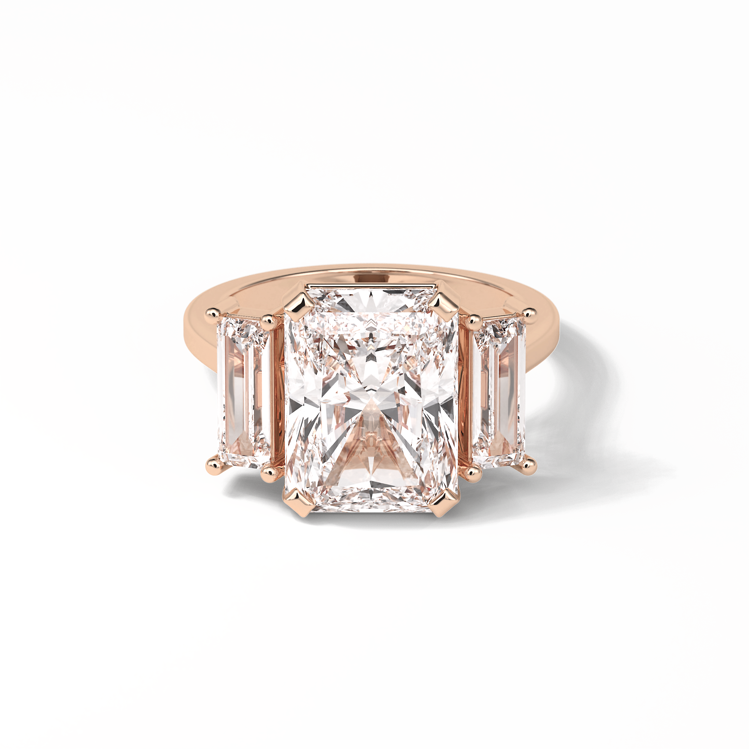 6.2 CT Radiant Cut Three Stones Style Moissanite Engagement Ring 15