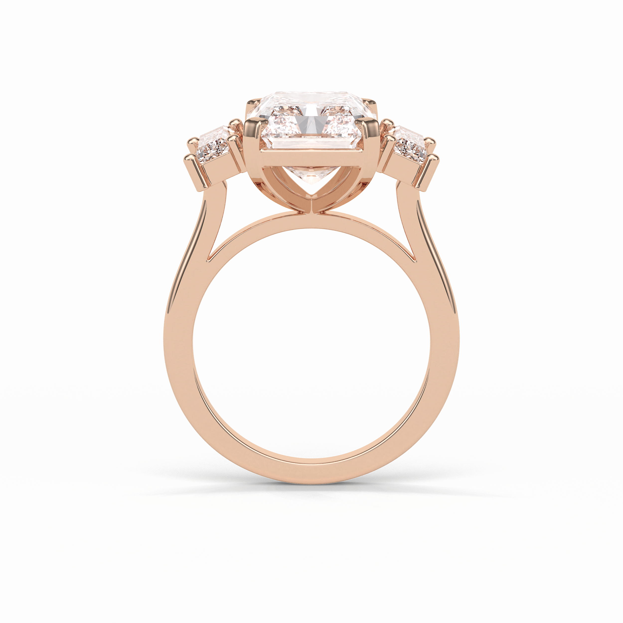 6.2 CT Radiant Cut Three Stones Style Moissanite Engagement Ring 10