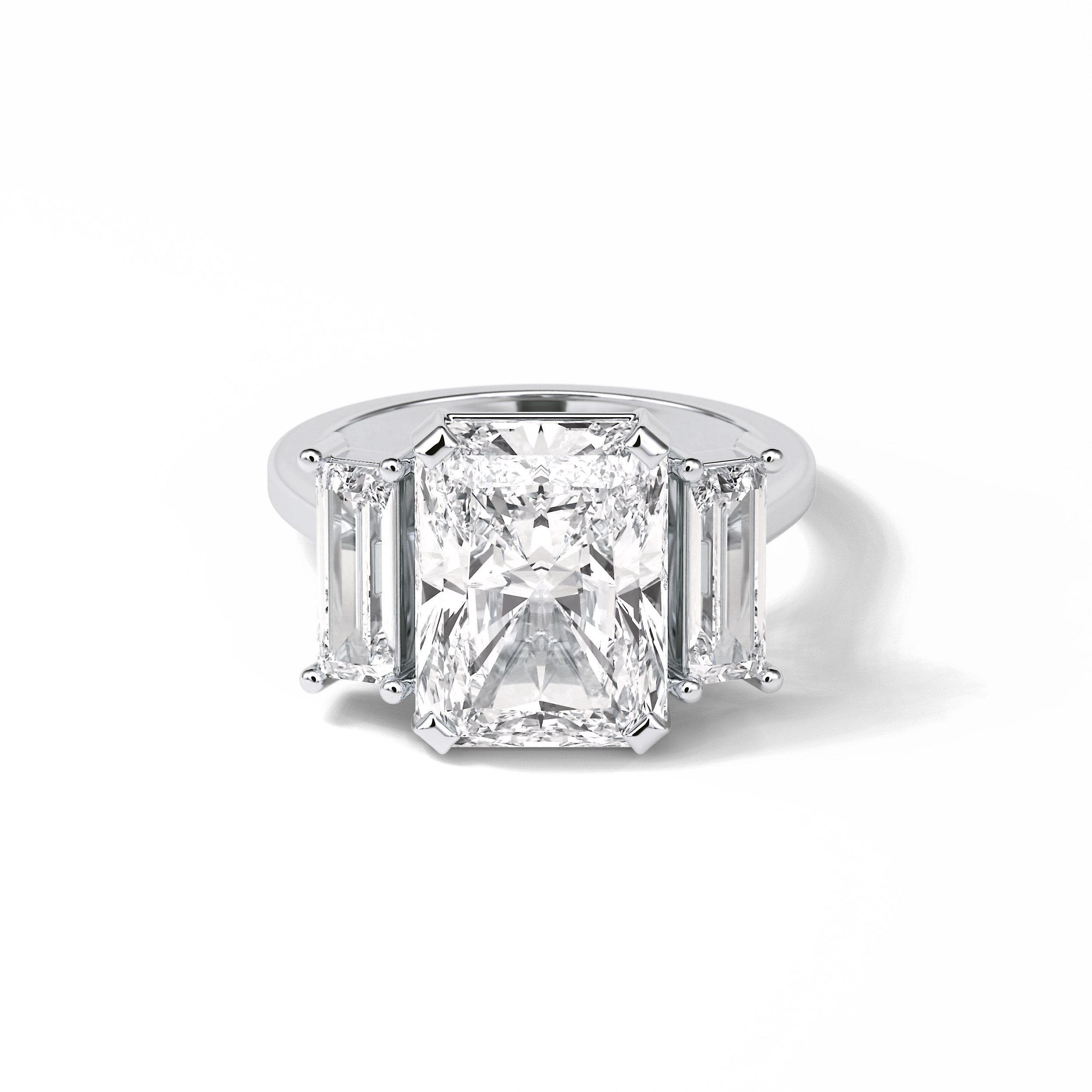 6.2 CT Radiant Cut Three Stones Style Moissanite Engagement Ring 1