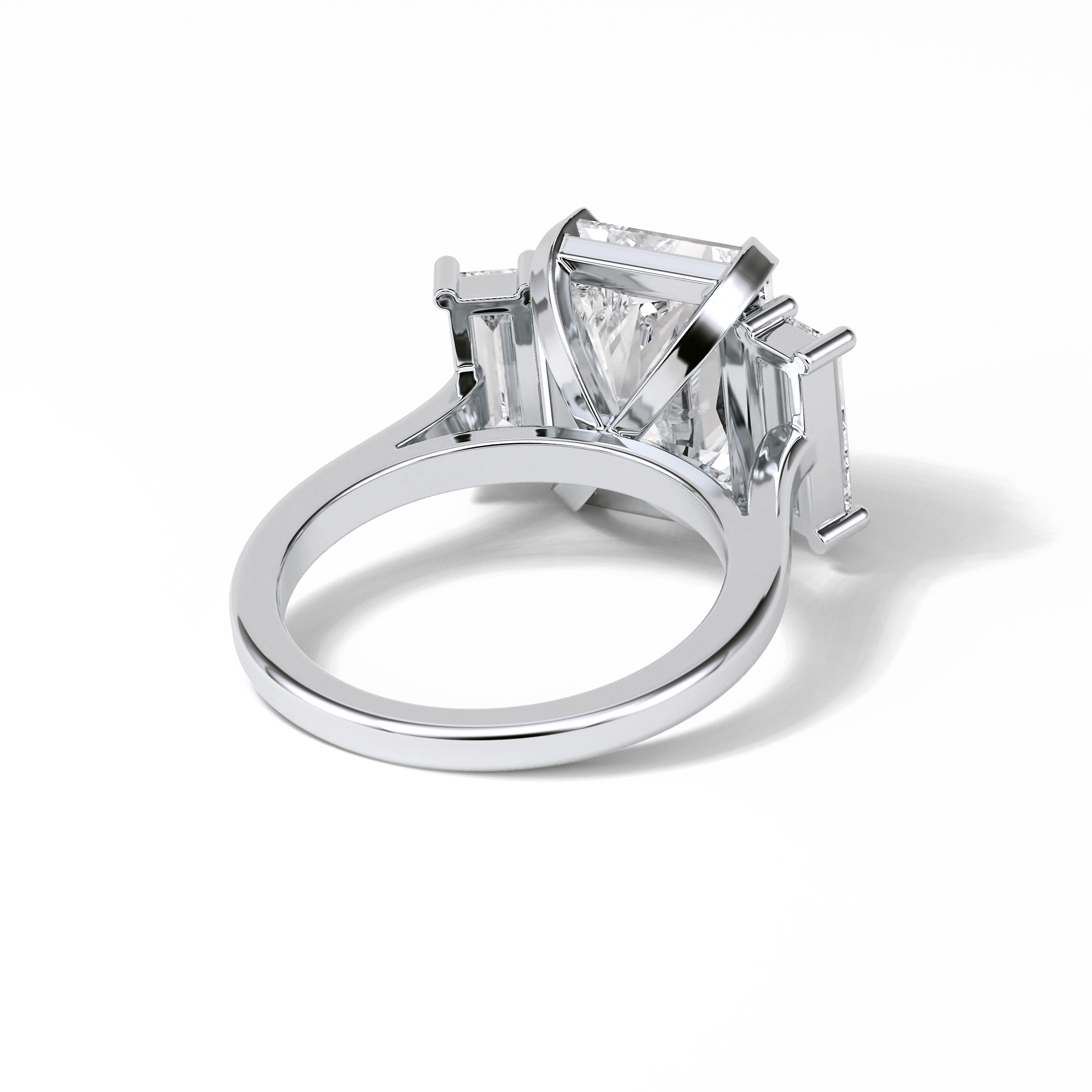 6.2 CT Radiant Cut Three Stones Style Moissanite Engagement Ring 6