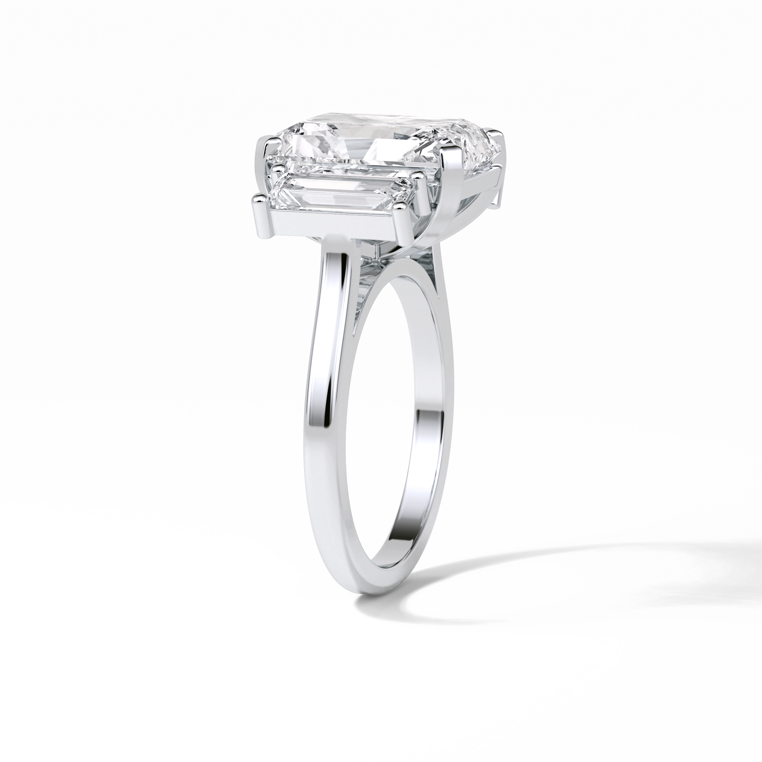 6.2 CT Radiant Cut Three Stones Style Moissanite Engagement Ring 3