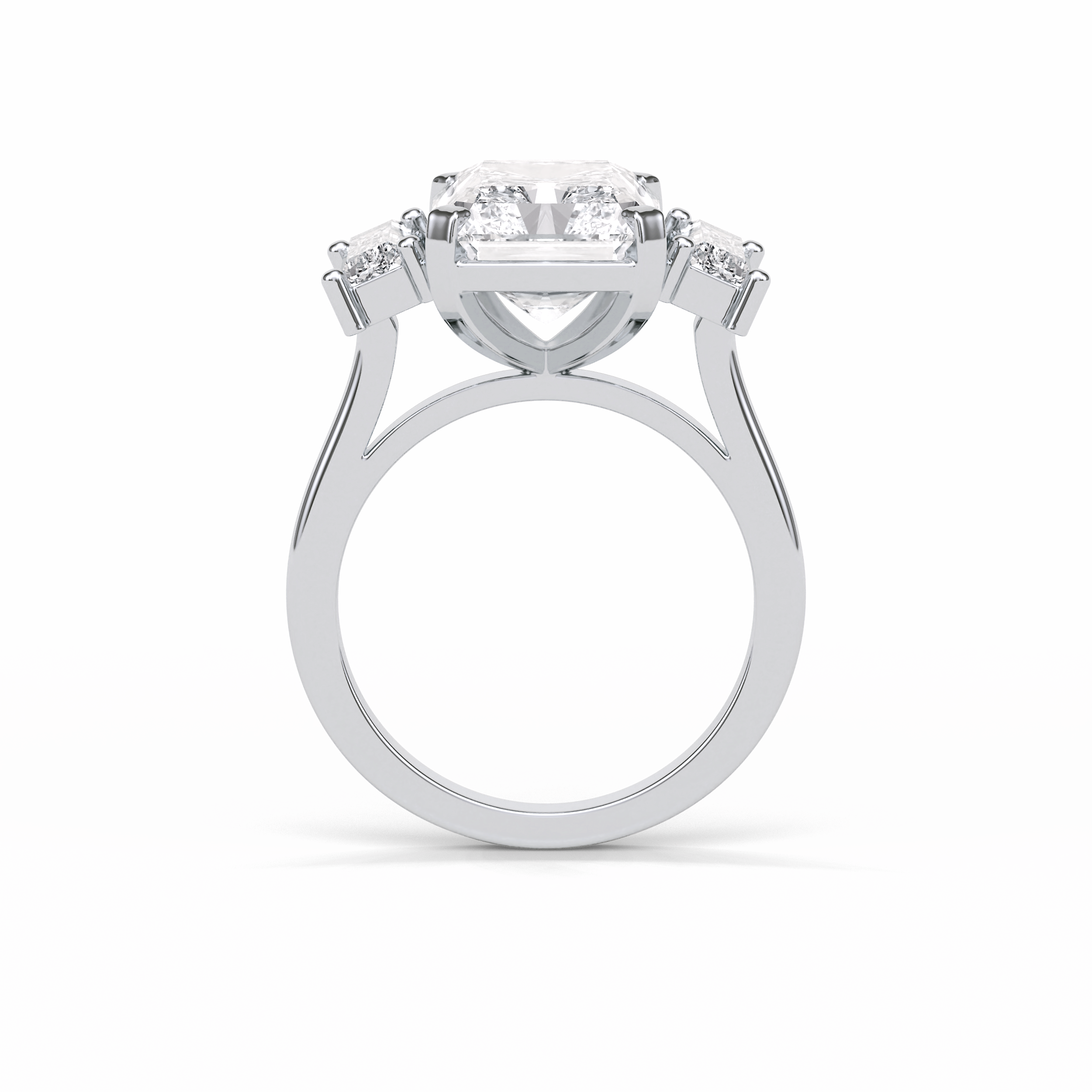 6.2 CT Radiant Cut Three Stones Style Moissanite Engagement Ring 5
