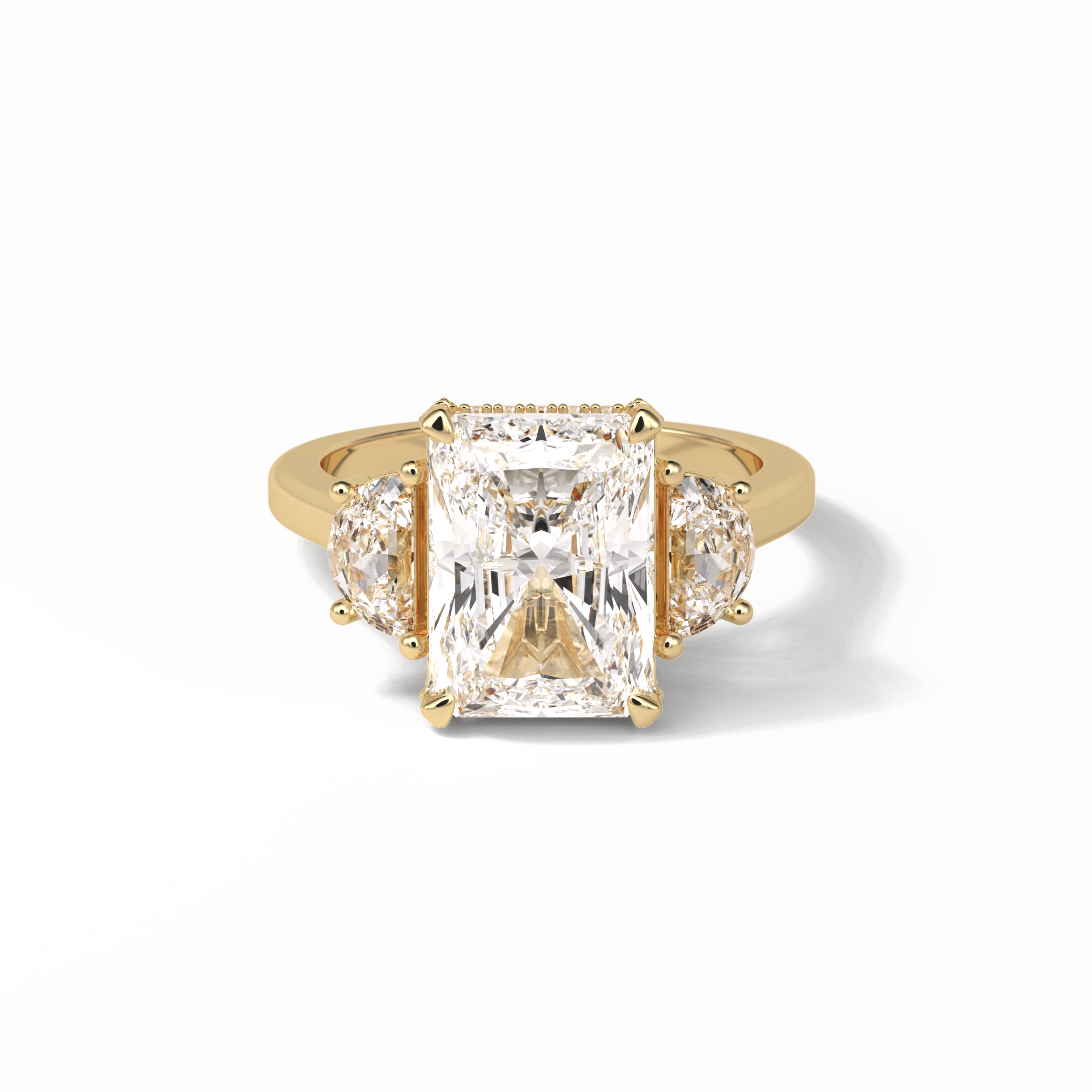 4.76 CT Radiant Cut Three Stones Style Moissanite Engagement Ring 15