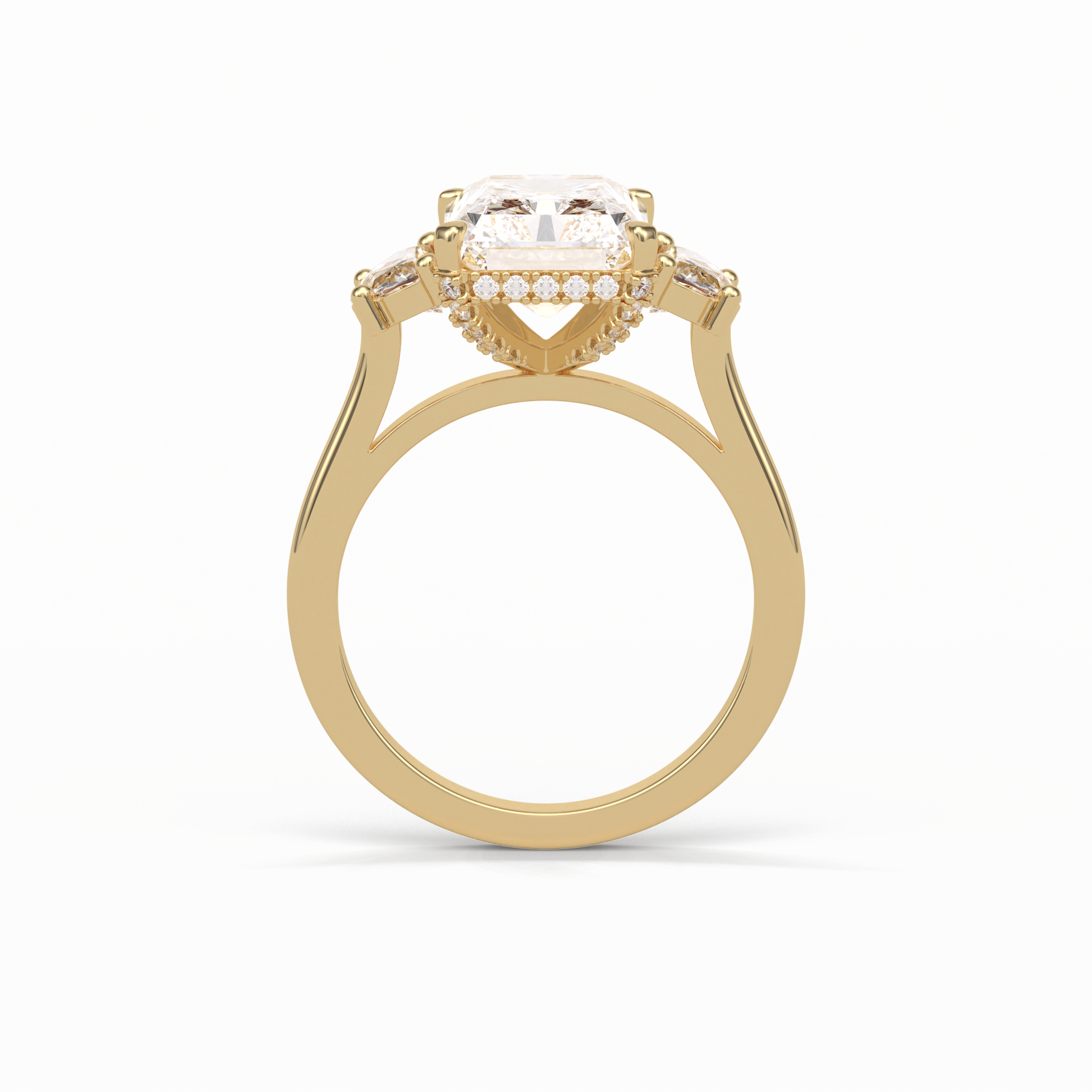 4.76 CT Radiant Cut Three Stones Style Moissanite Engagement Ring 12