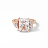4.76 CT Radiant Cut Three Stones Style Moissanite Engagement Ring 8