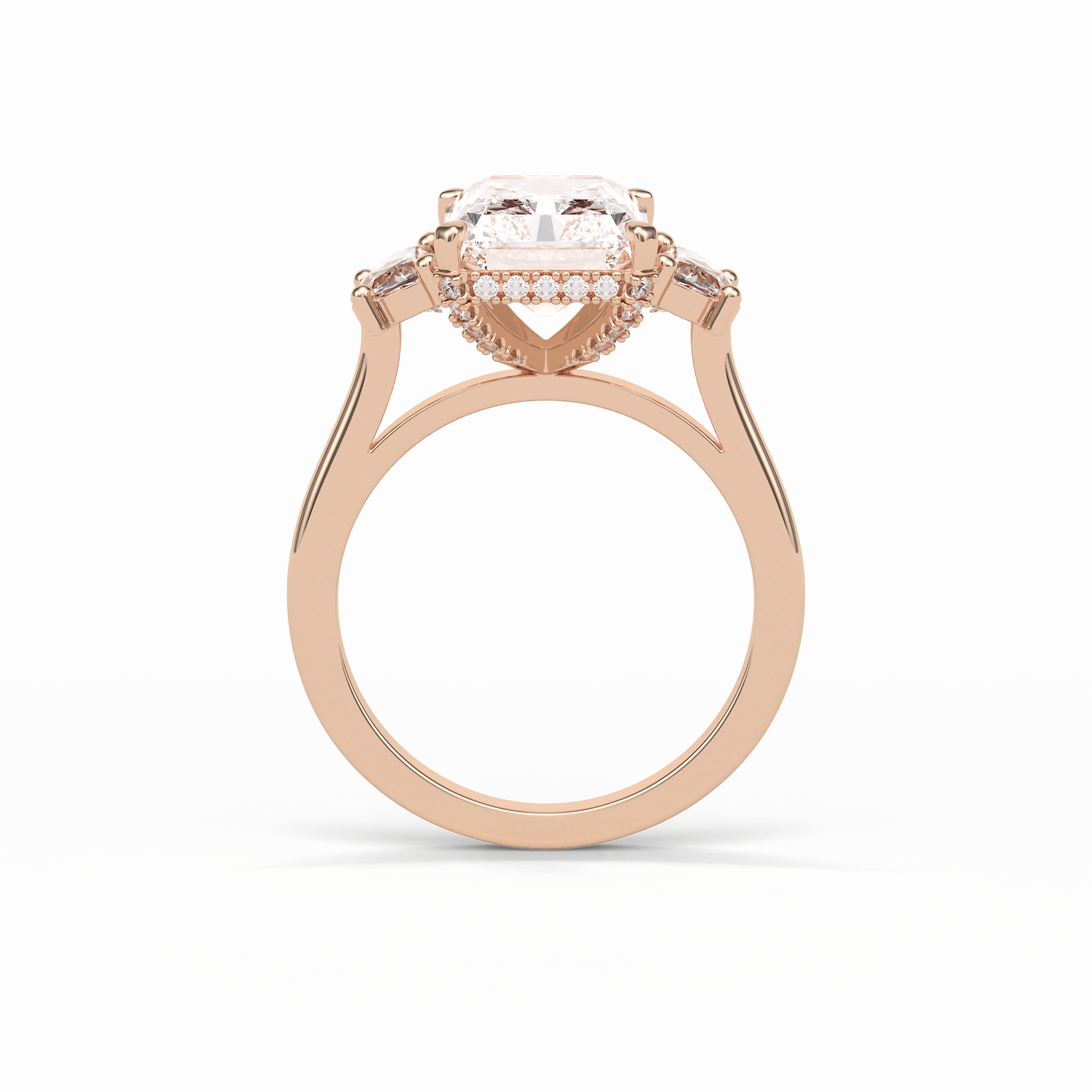 4.76 CT Radiant Cut Three Stones Style Moissanite Engagement Ring 11