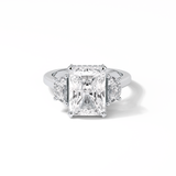 4.76 CT Radiant Cut Three Stones Style Moissanite Engagement Ring 1