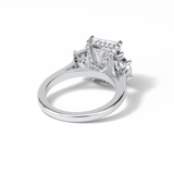 4.76 CT Radiant Cut Three Stones Style Moissanite Engagement Ring 7
