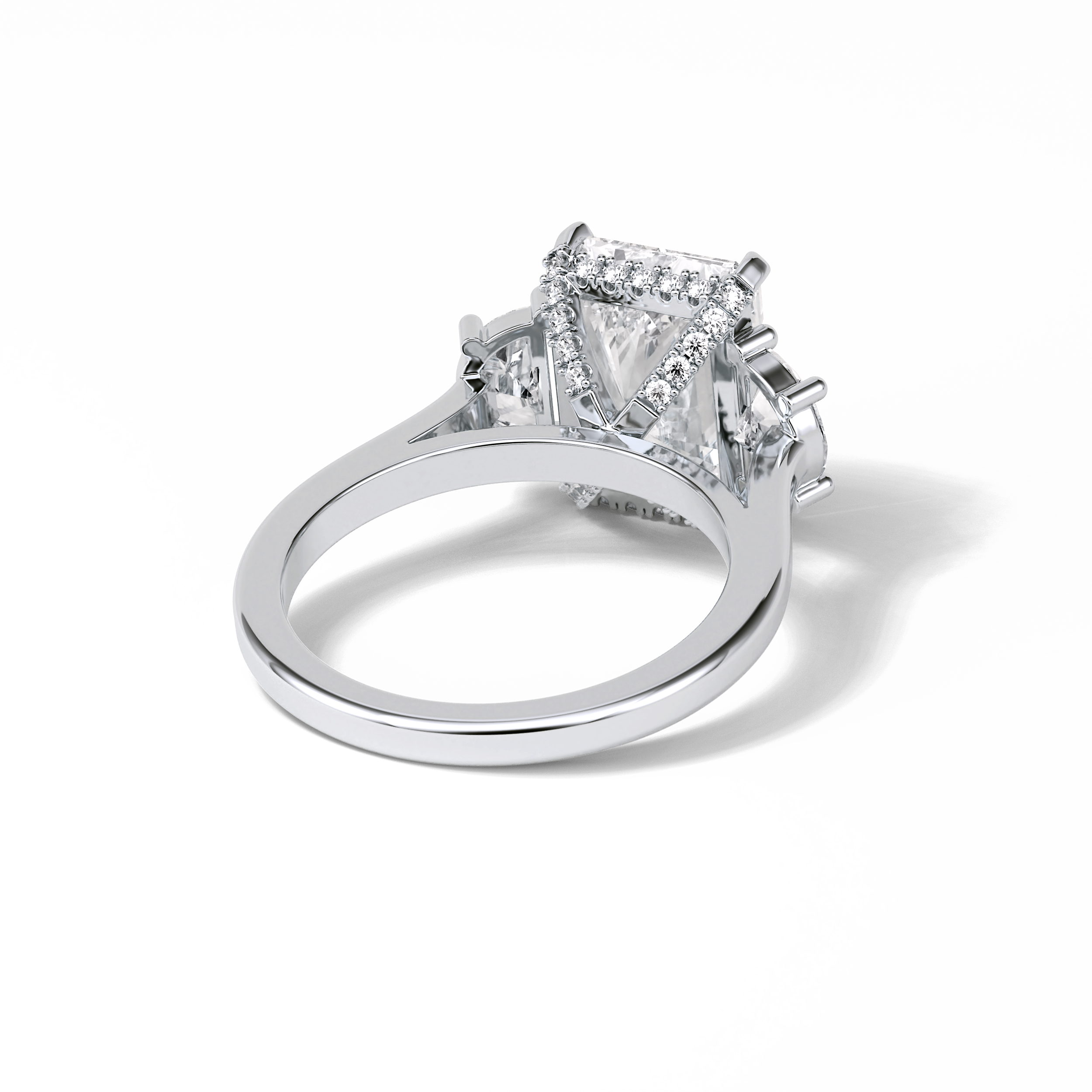 4.76 CT Radiant Cut Three Stones Style Moissanite Engagement Ring 7