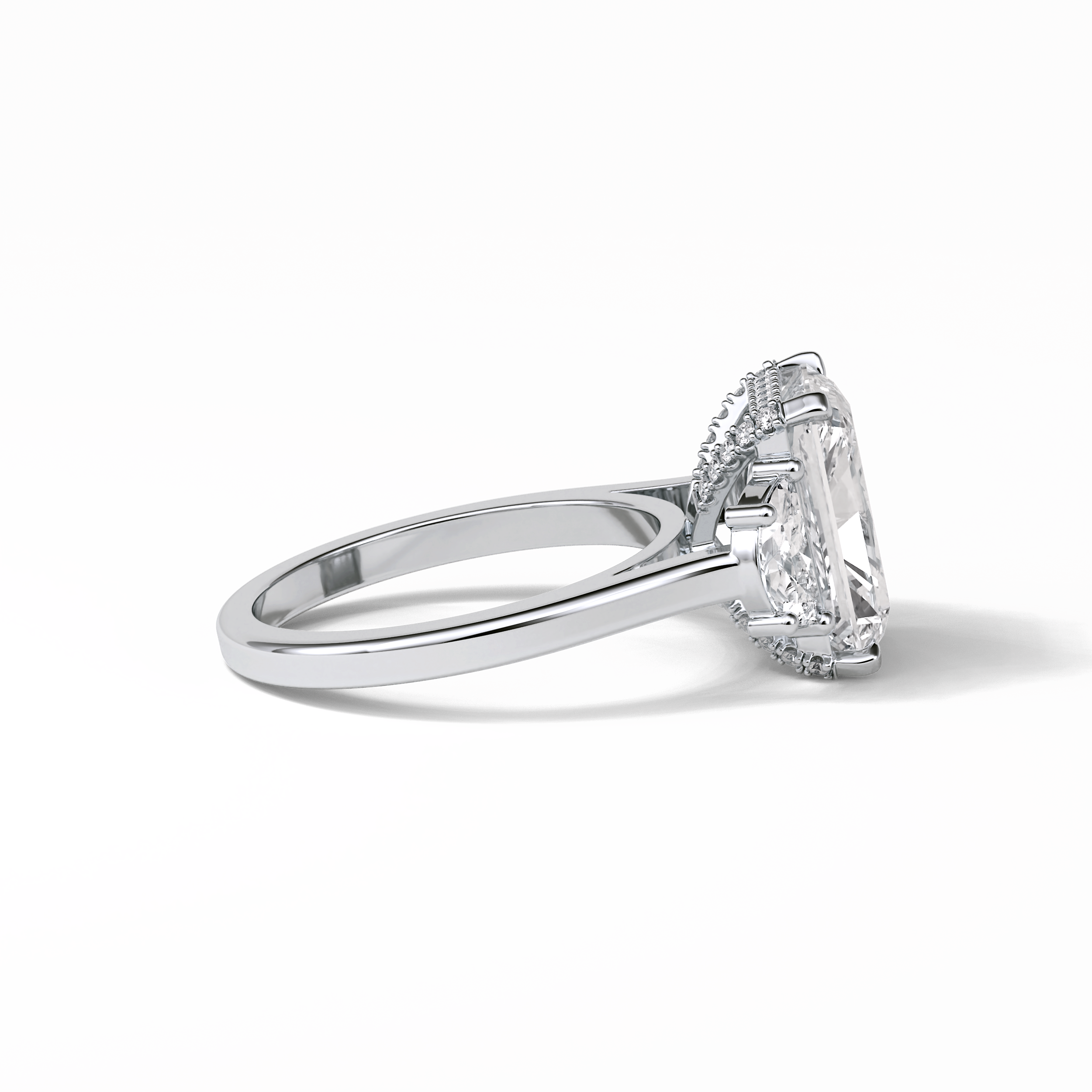 4.76 CT Radiant Cut Three Stones Style Moissanite Engagement Ring 3