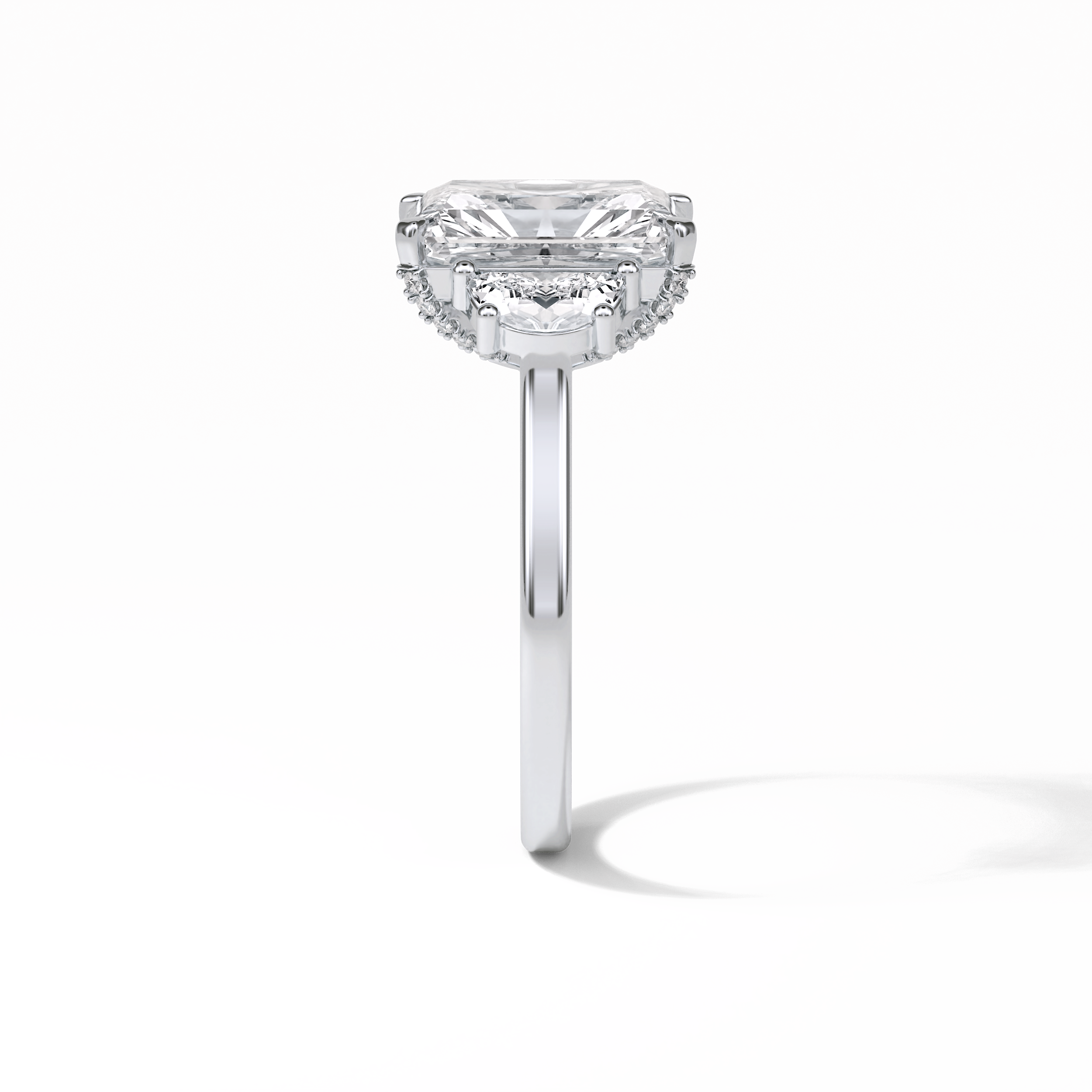 4.76 CT Radiant Cut Three Stones Style Moissanite Engagement Ring 4