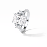 4.76 CT Radiant Cut Three Stones Style Moissanite Engagement Ring 6