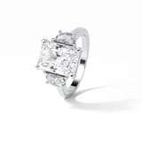 4.76 CT Radiant Cut Three Stones Style Moissanite Engagement Ring 6