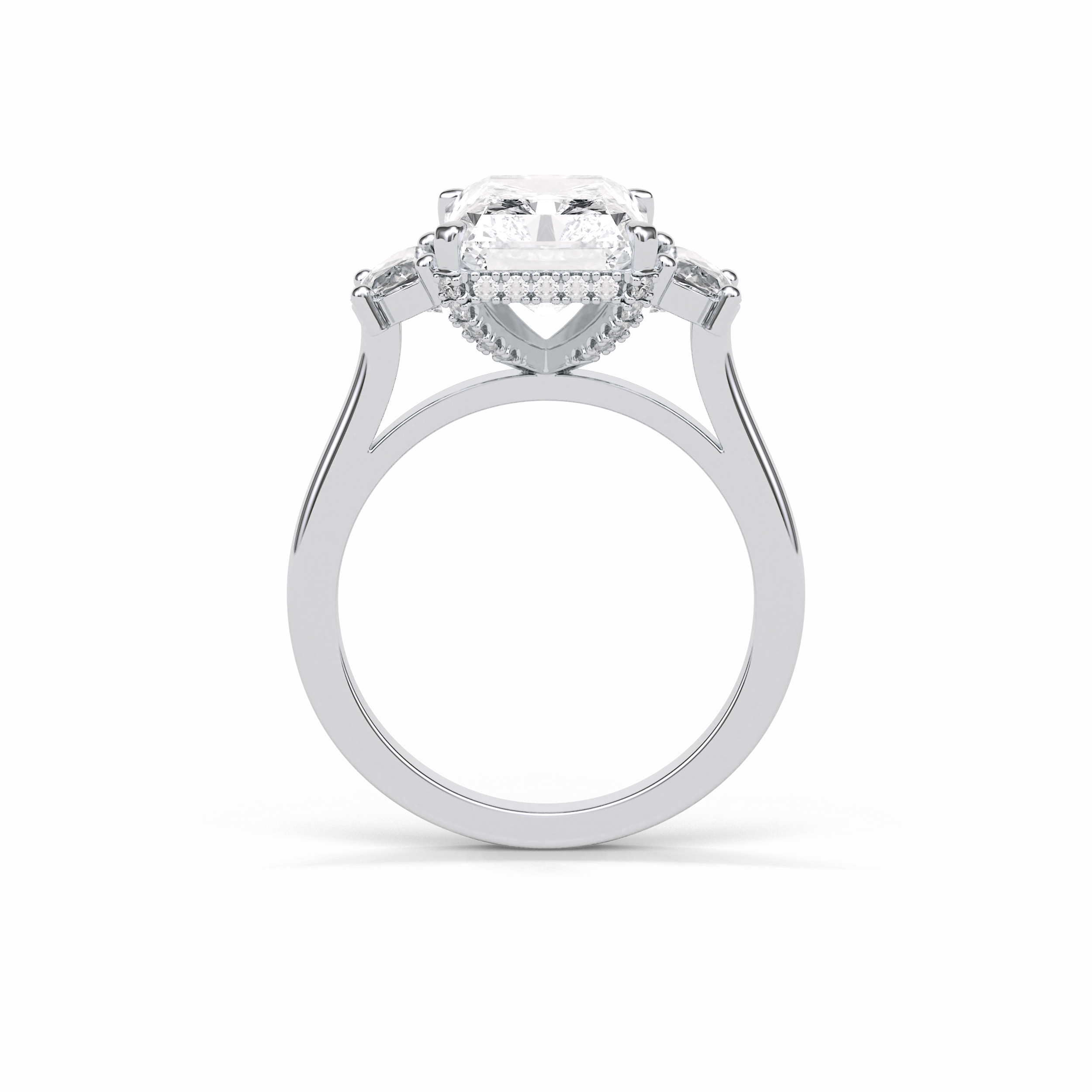 4.76 CT Radiant Cut Three Stones Style Moissanite Engagement Ring 2