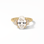 2.76 CT Dark Green Oval Cut Three Stones Style Moissanite Engagement Ring 8