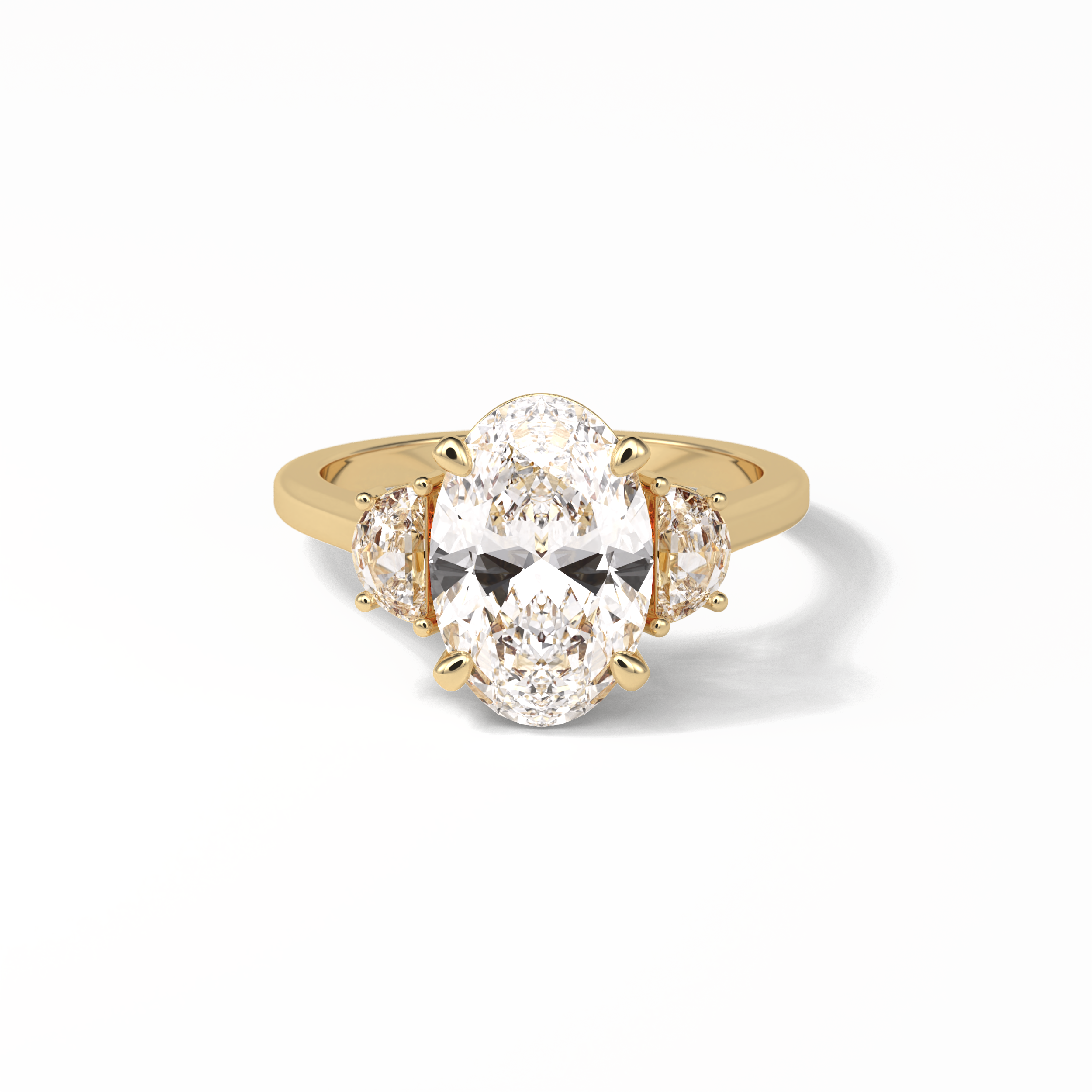2.76 CT Dark Green Oval Cut Three Stones Style Moissanite Engagement Ring 8