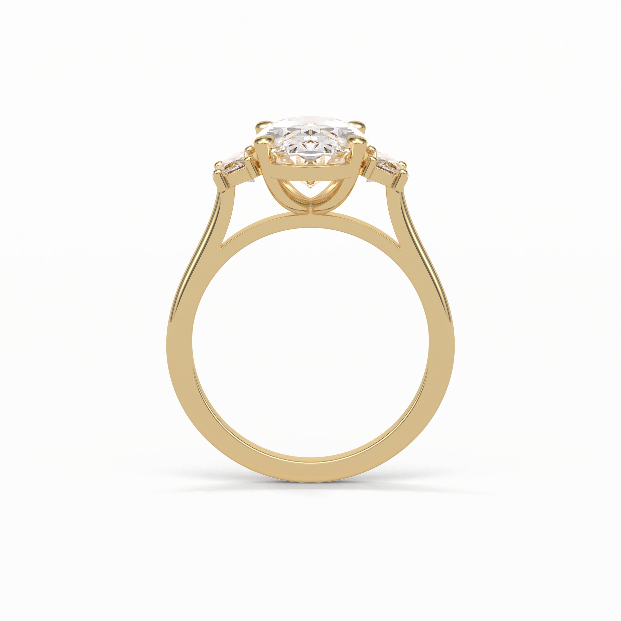 2.76 CT Dark Green Oval Cut Three Stones Style Moissanite Engagement Ring 18