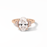 2.76 CT Dark Green Oval Cut Three Stones Style Moissanite Engagement Ring 15