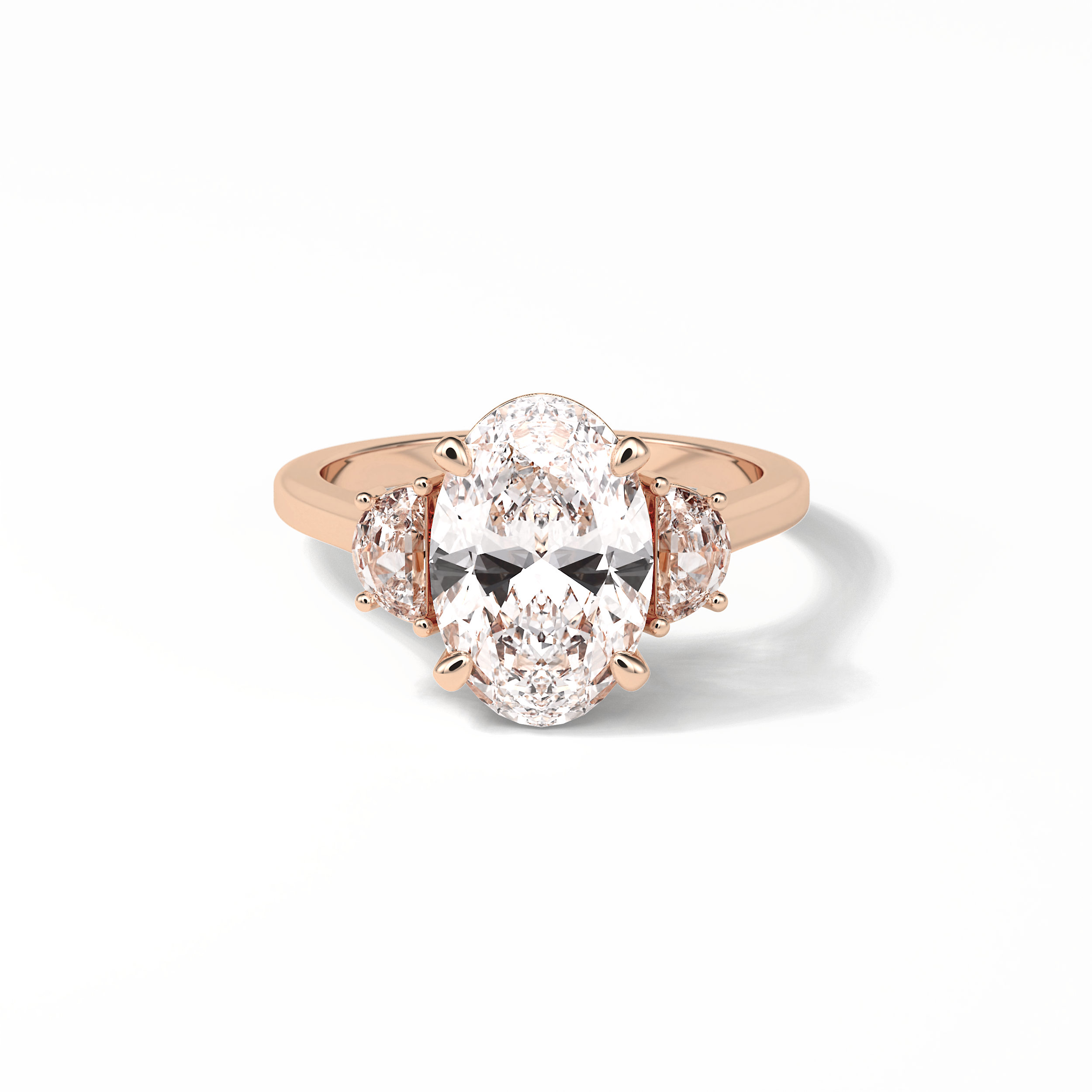 2.76 CT Dark Green Oval Cut Three Stones Style Moissanite Engagement Ring 15