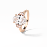 2.76 CT Dark Green Oval Cut Three Stones Style Moissanite Engagement Ring 14