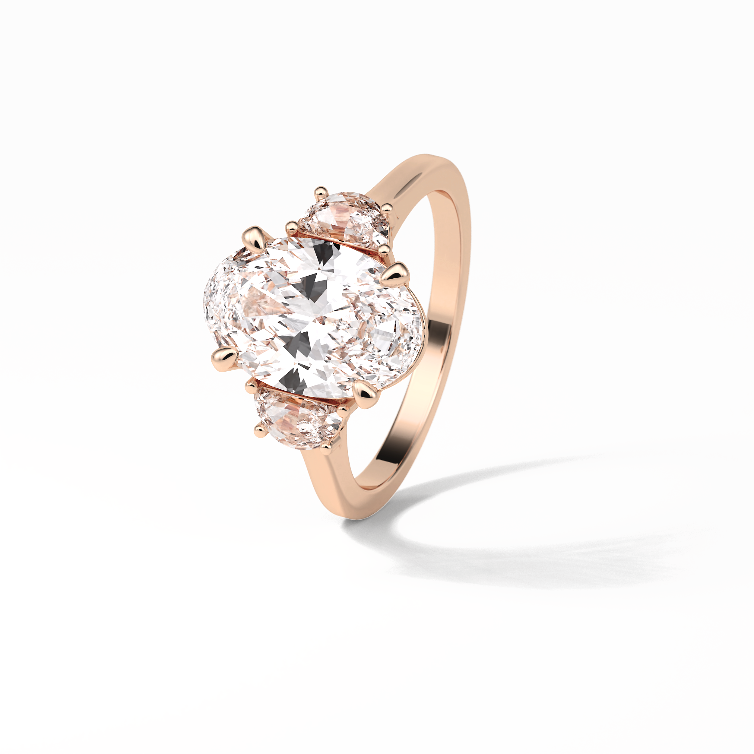 2.76 CT Dark Green Oval Cut Three Stones Style Moissanite Engagement Ring 14