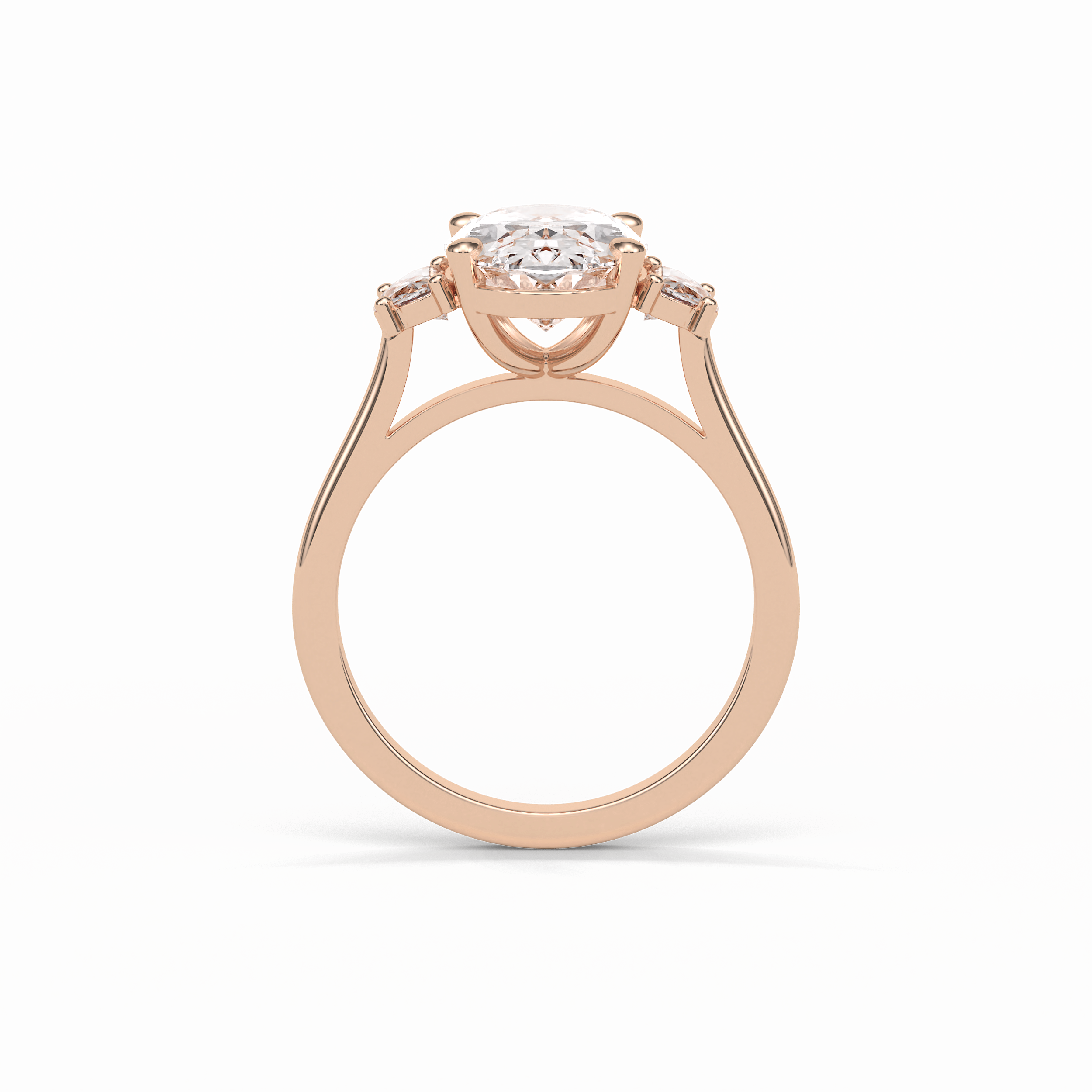 2.76 CT Dark Green Oval Cut Three Stones Style Moissanite Engagement Ring 9