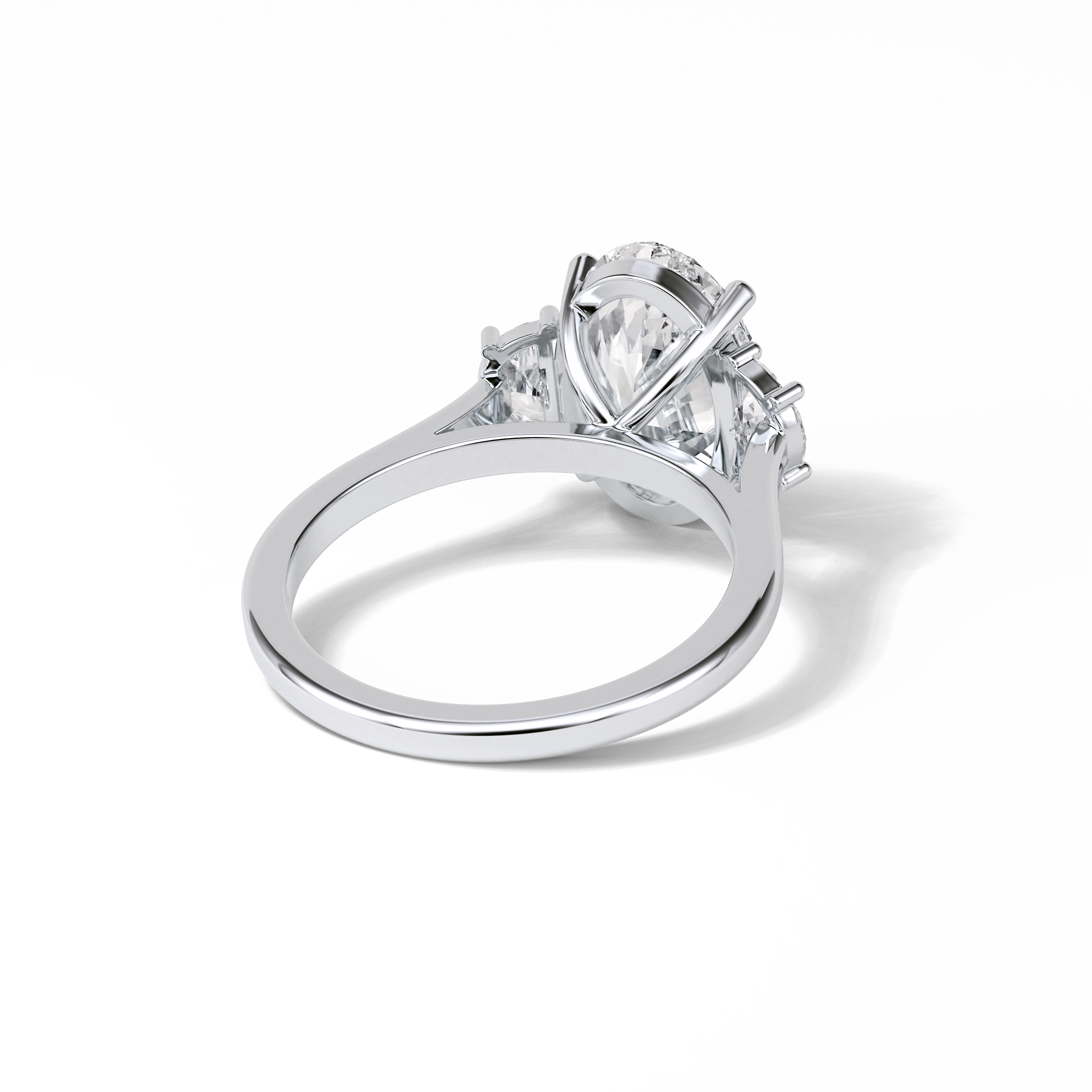 2.76 CT Dark Green Oval Cut Three Stones Style Moissanite Engagement Ring 7