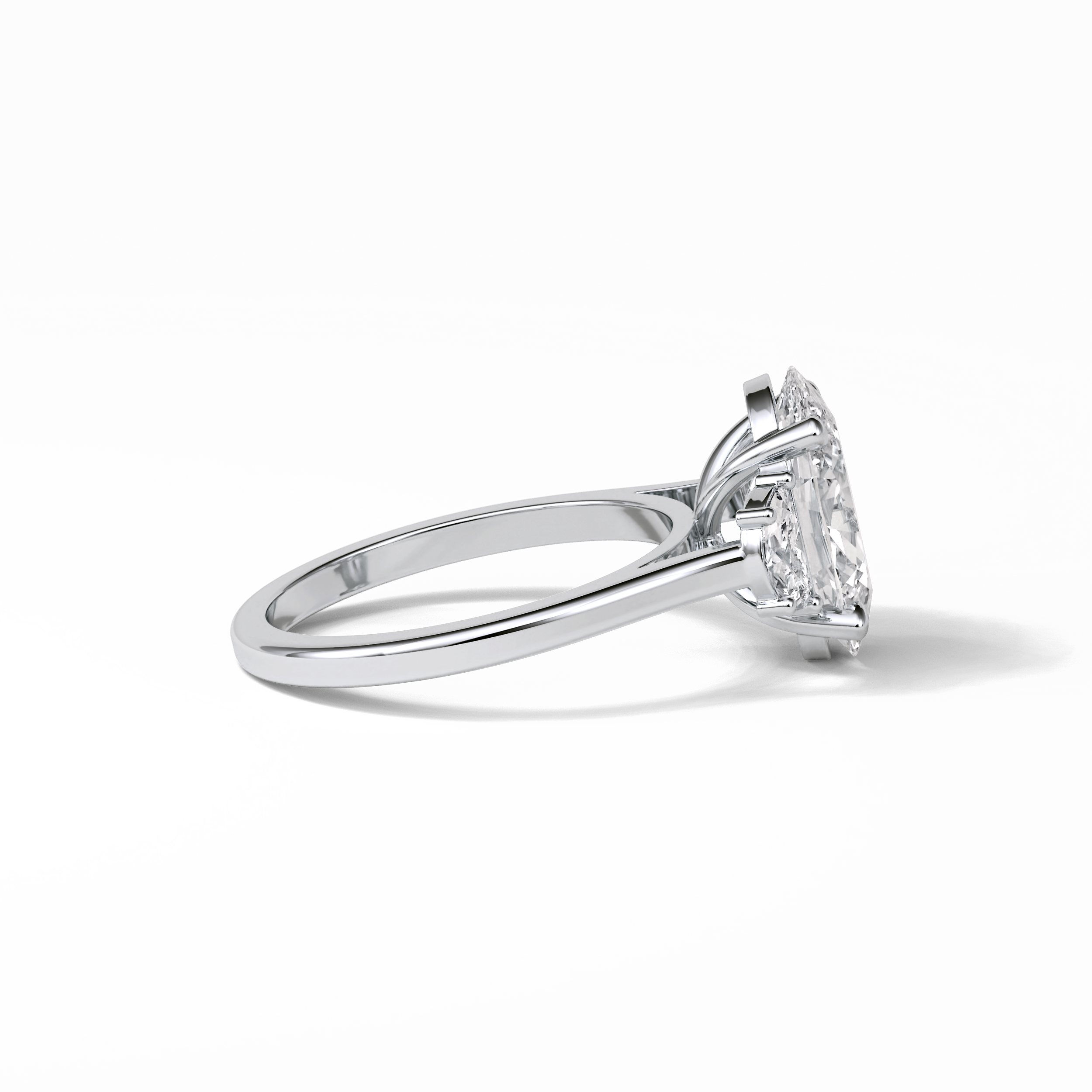 2.76 CT Dark Green Oval Cut Three Stones Style Moissanite Engagement Ring 6