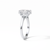 2.76 CT Dark Green Oval Cut Three Stones Style Moissanite Engagement Ring 2
