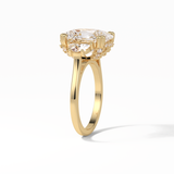 7.44 CT Dark Green Cushion Cut Three Stones Style Moissanite Engagement Ring 20