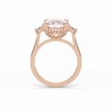 7.44 CT Dark Green Cushion Cut Three Stones Style Moissanite Engagement Ring 12