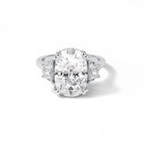 7.44 CT Dark Green Cushion Cut Three Stones Style Moissanite Engagement Ring 1