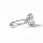 7.44 CT Dark Green Cushion Cut Three Stones Style Moissanite Engagement Ring 4
