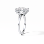 7.44 CT Dark Green Cushion Cut Three Stones Style Moissanite Engagement Ring 6