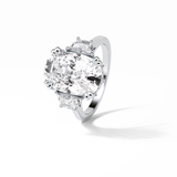 7.44 CT Dark Green Cushion Cut Three Stones Style Moissanite Engagement Ring 7