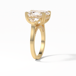 7.02 CT Asscher Cut Three Stones Style Moissanite Engagement Ring 16