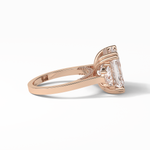 7.02 CT Asscher Cut Three Stones Style Moissanite Engagement Ring 11