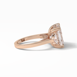 7.02 CT Asscher Cut Three Stones Style Moissanite Engagement Ring 11