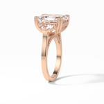 7.02 CT Asscher Cut Three Stones Style Moissanite Engagement Ring 13