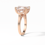 7.02 CT Asscher Cut Three Stones Style Moissanite Engagement Ring 13