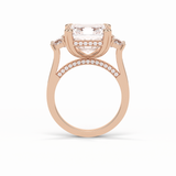 7.02 CT Asscher Cut Three Stones Style Moissanite Engagement Ring 9