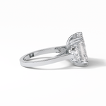 7.02 CT Asscher Cut Three Stones Style Moissanite Engagement Ring 5