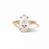 3.92 CT Blue Green Pear Cut Three Stones Style Moissanite Engagement Ring 8