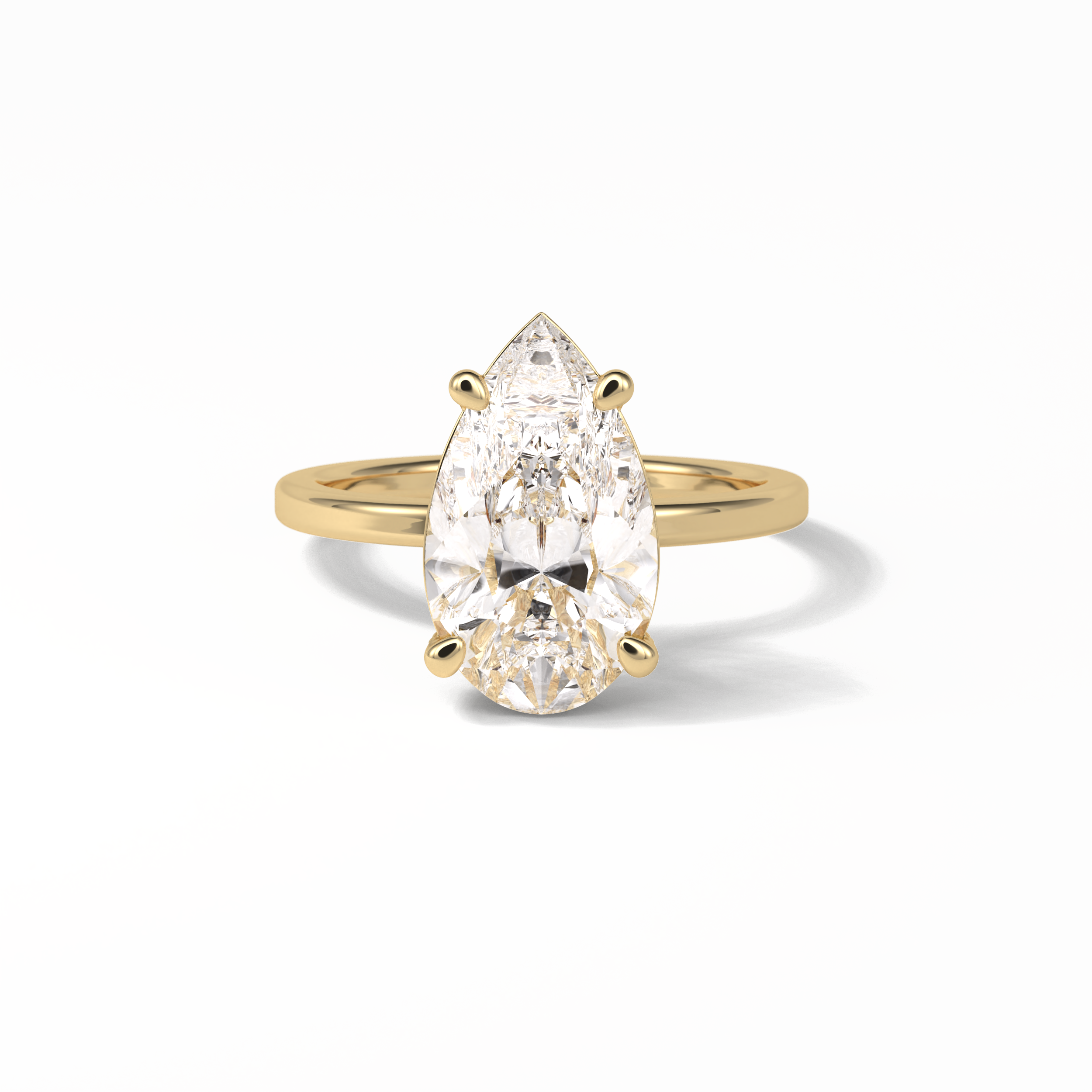 3.92 CT Blue Green Pear Cut Three Stones Style Moissanite Engagement Ring 8