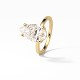3.92 CT Blue Green Pear Cut Three Stones Style Moissanite Engagement Ring 16