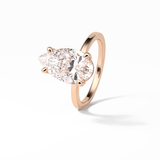3.92 CT Blue Green Pear Cut Three Stones Style Moissanite Engagement Ring 9
