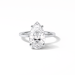 3.92 CT Blue Green Pear Cut Three Stones Style Moissanite Engagement Ring 1