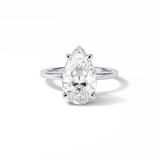 3.92 CT Blue Green Pear Cut Three Stones Style Moissanite Engagement Ring 1